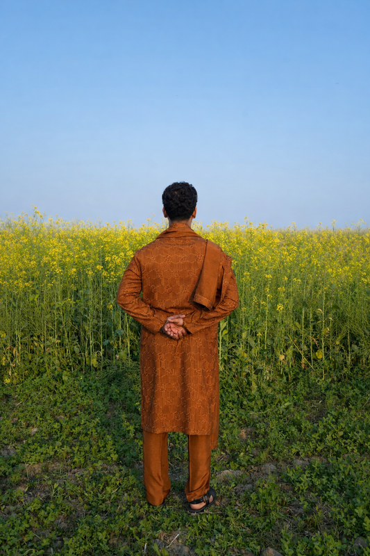 Royal Rust Embroidered Kurta Pajama