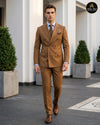 Caramel brown double breasted 2 piece suit for men - Abito Men formal wedding suit