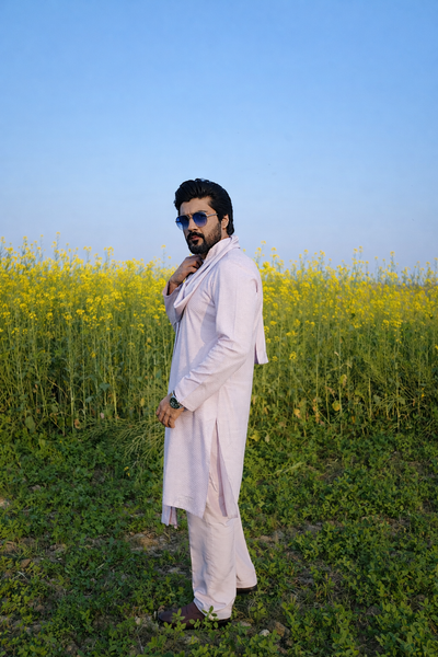 Premium Soft Pink Men’s Kurta Pajama