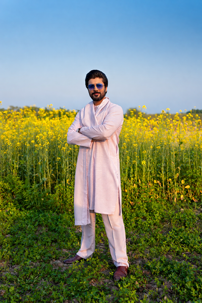 Premium Soft Pink Men’s Kurta Pajama