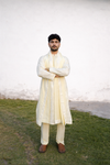 Luxury Off-White Embroidered Kurta Pajama