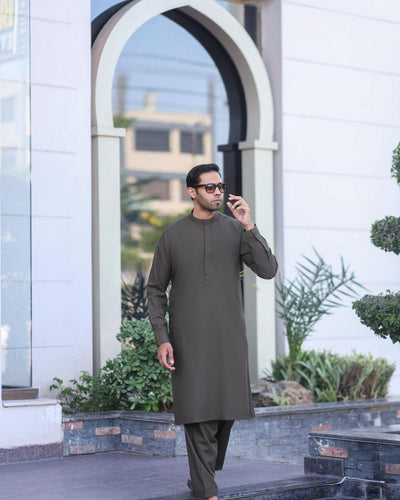 Elegant Brown Shalwar Kameez