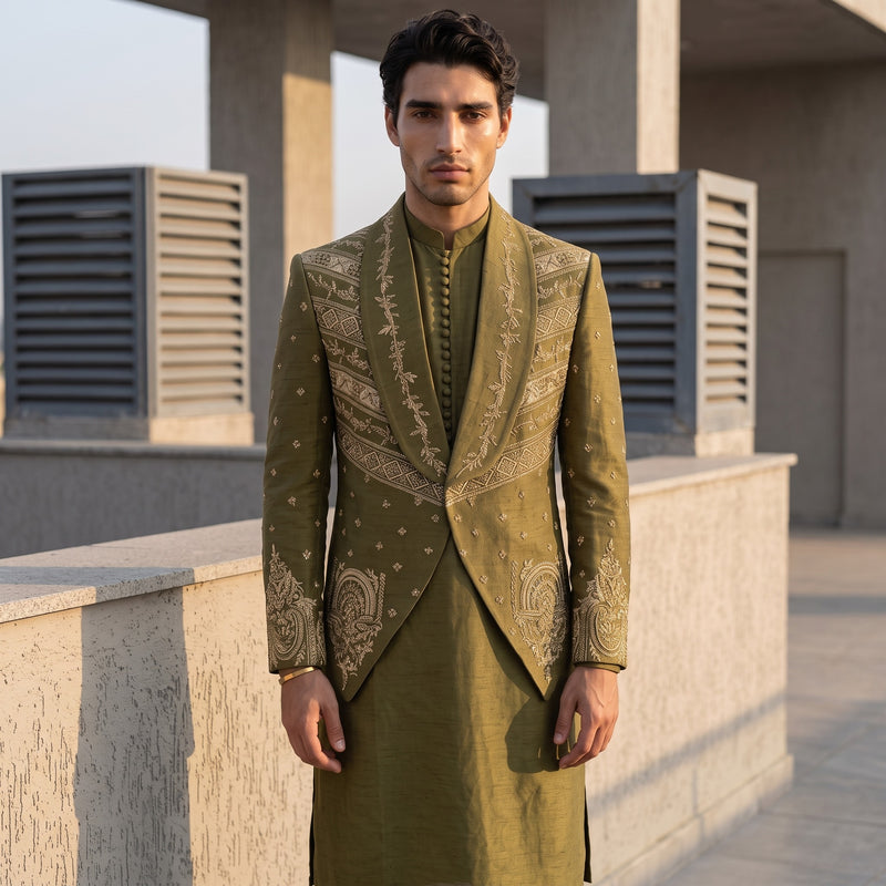 Premium Indo-Western Prince Coat & Kurta Pajama for Weddings