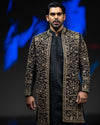 Royal Black & Gold Embroidered Sherwani