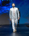 Ice Blue Embroidered Prince Coat Set
