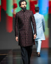 Burgundy Noir Embroidered Sherwani