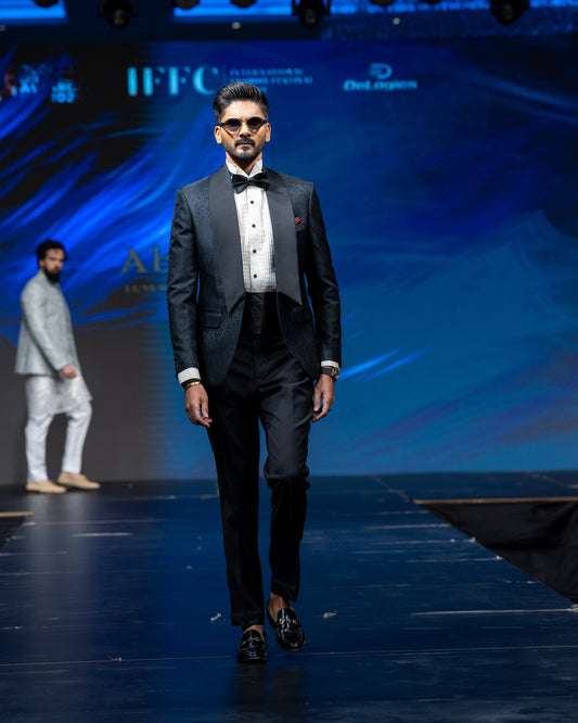 Midnight Blue Jacquard Tuxedo
