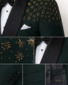 Emerald Green 3 Piece Tuxedo Suit with Black Satin Shawl Lapel