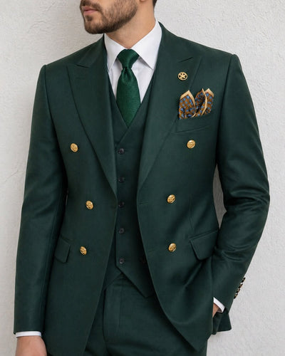 Emerald Green Double Breasted Suit