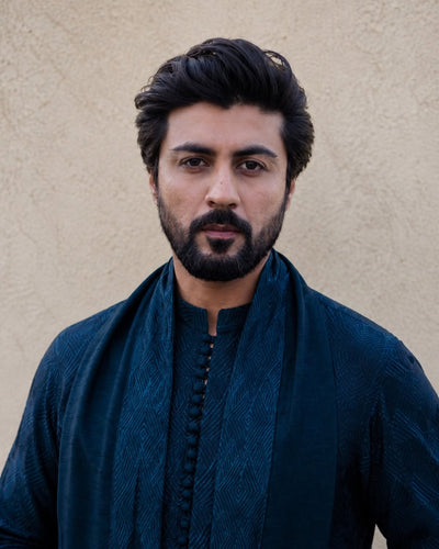 Midnight Blue Embroidered Kurta Shalwar