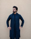 Midnight Blue Embroidered Kurta Shalwar