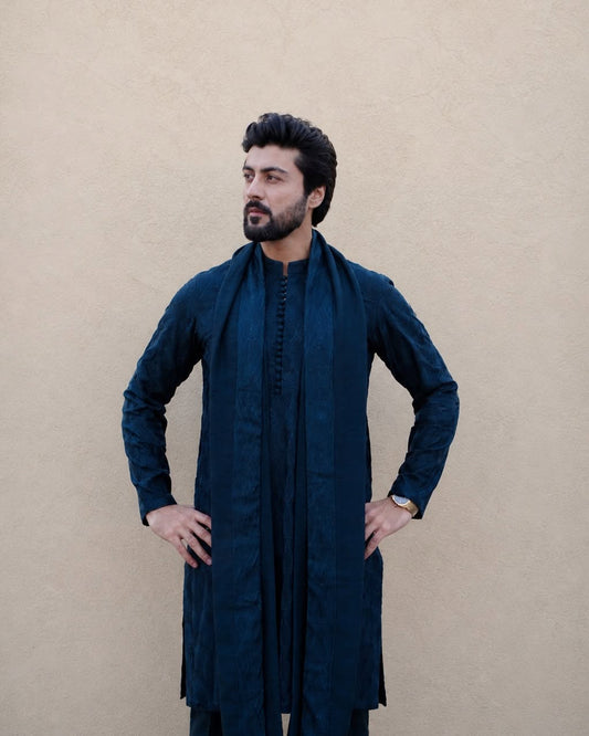 Midnight Blue Embroidered Kurta Shalwar