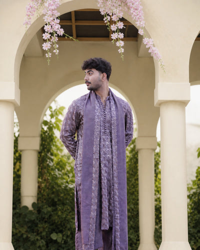 Lavender Embroidered Kurta Shalwar
