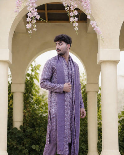 Lavender Embroidered Kurta Shalwar
