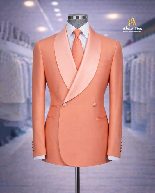 Peach Double Breasted Tuxedo