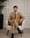Camel Double Breasted Suit
