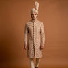 Golden Embroidered Groom Sherwani with Mandarin Collar