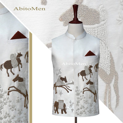 Luxury waist coat with beautiful Embellished.