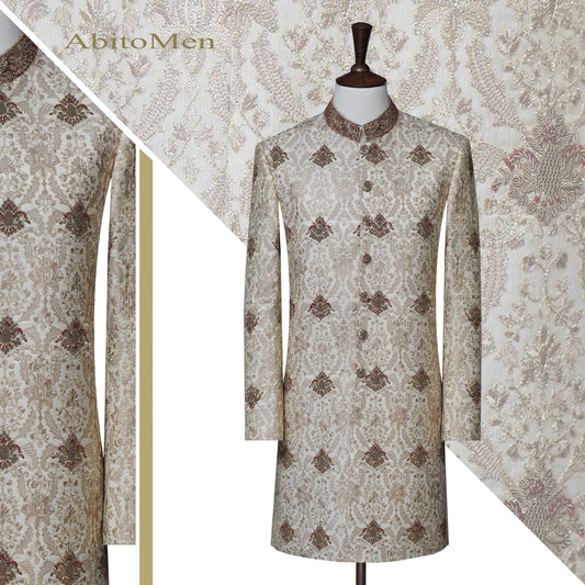 sherwani in Embroidered fabric