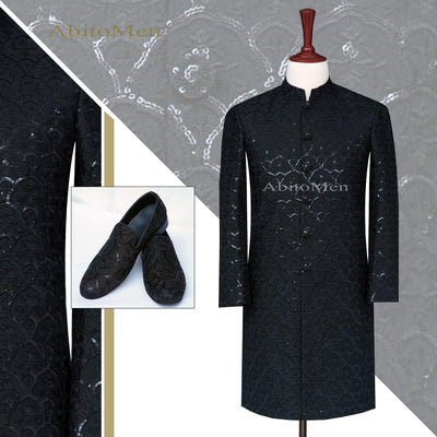 Black sherwani