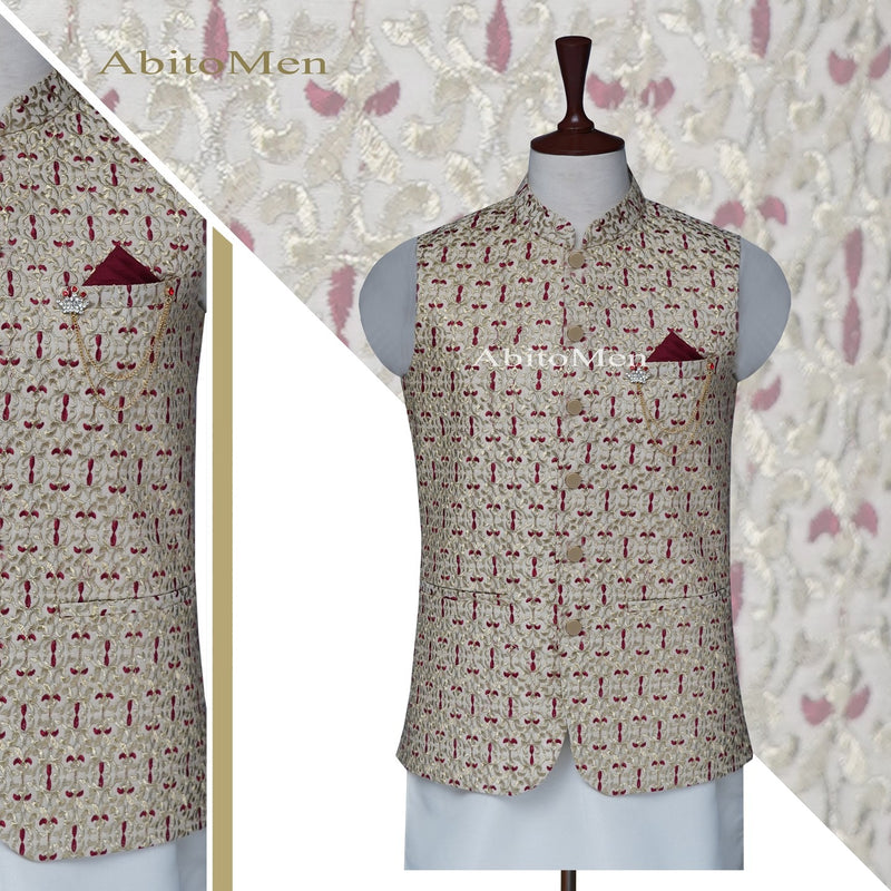 Mehroon  waistcoat