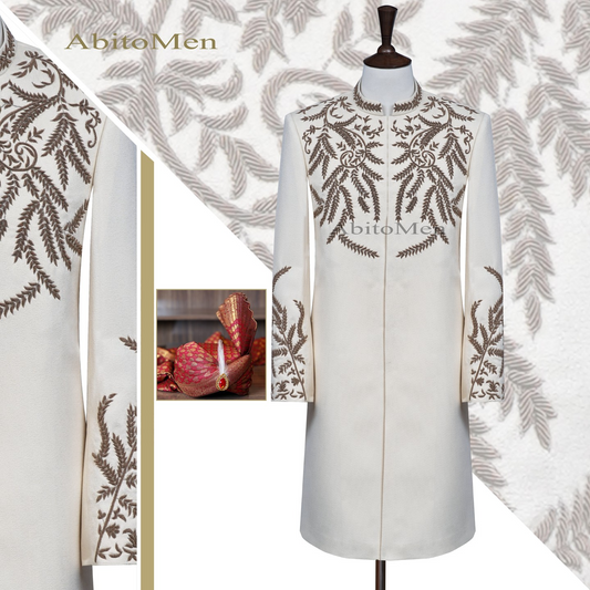 self textured Shirwani