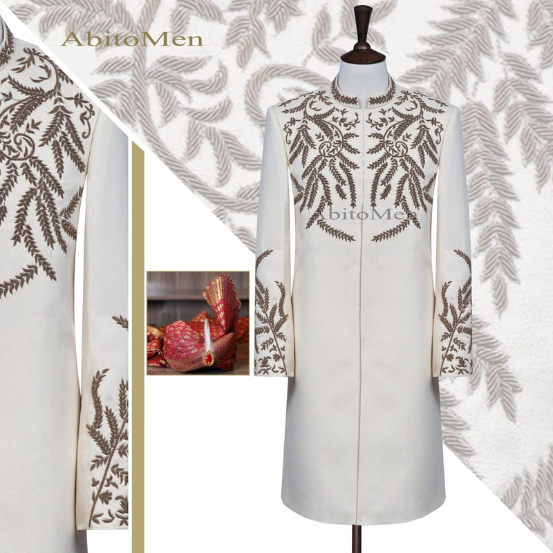 self textured Shirwani