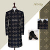 Fully embroidered customized sherwani with with same color alluring micro embellishement