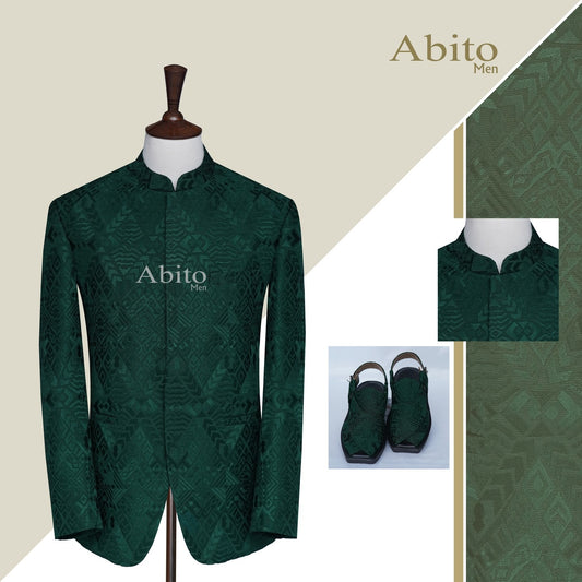embroidered slim fit prince coat