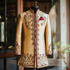 Elegant Off-White Embroidered Sherwani
