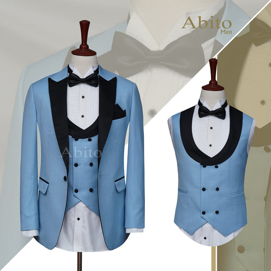 Sky Blue 3-Piece Tuxedo Suit SK78T